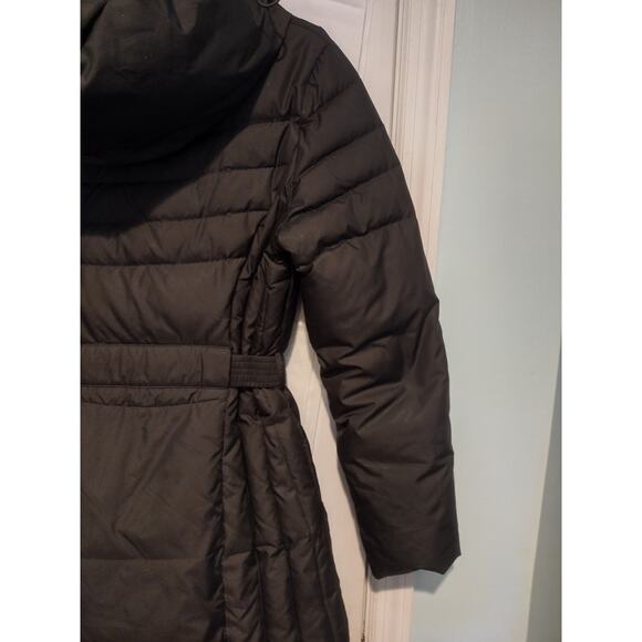 Cole Haan Women's Signature Down Feather Puffer Quilted Hood Belted Coat Medium - Picture 7 of 14